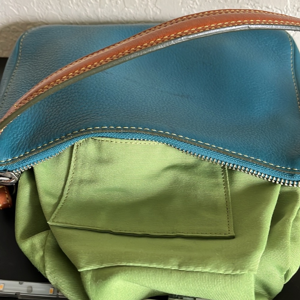 Coach Teal Pebbled Leather Chelsea Handbag F05S-8E96 - Picture 11 of 12